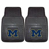 Fan Mat Floor Mat - Universal Fit Black Vinyl Set of 2 - 8748