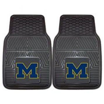 Fan Mat Floor Mat - Universal Fit Black Vinyl Set of 2 - 8748