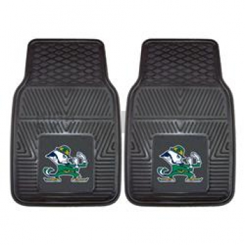 Fan Mat Floor Mat - Universal Fit Black Vinyl Set of 2 - 8749