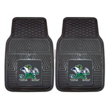 Fan Mat Floor Mat - Universal Fit Black Vinyl Set of 2 - 8749