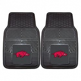 Fan Mat Floor Mat - Universal Fit Black Vinyl Set of 2 - 8762