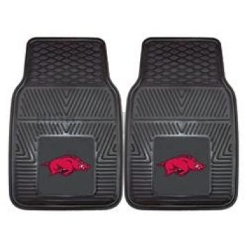 Fan Mat Floor Mat - Universal Fit Black Vinyl Set of 2 - 8762