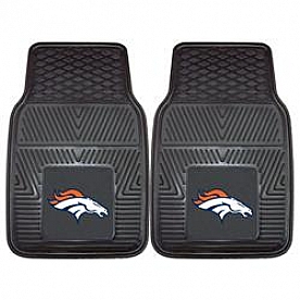 Fan Mat Floor Mat - Universal Fit Black Vinyl Set of 2 - 8768