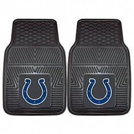 Fan Mat Floor Mat - Universal Fit Black Vinyl Set of 2 - 8769