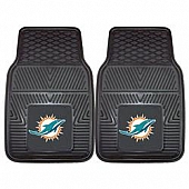 Fan Mat Floor Mat - Universal Fit Black Vinyl Set of 2 - 8770