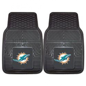 Fan Mat Floor Mat - Universal Fit Black Vinyl Set of 2 - 8770