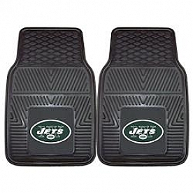 Fan Mat Floor Mat - Universal Fit Black Vinyl Set of 2 - 8773
