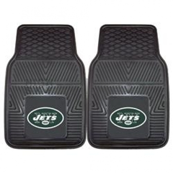 Fan Mat Floor Mat - Universal Fit Black Vinyl Set of 2 - 8773