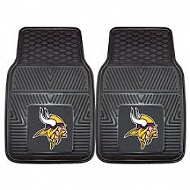 Fan Mat Floor Mat - Universal Fit Black Vinyl Set of 2 - 8775