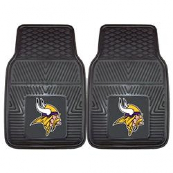 Fan Mat Floor Mat - Universal Fit Black Vinyl Set of 2 - 8775