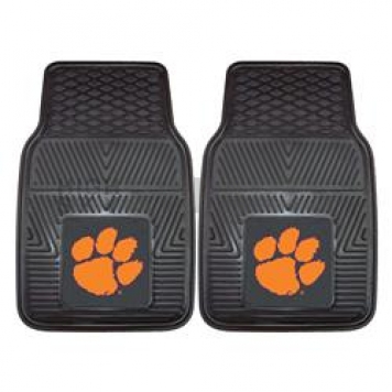 Fan Mat Floor Mat - Universal Fit Black Vinyl Set of 2 - 8778