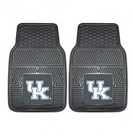 Fan Mat Floor Mat - Universal Fit Black Vinyl Set of 2 - 8784
