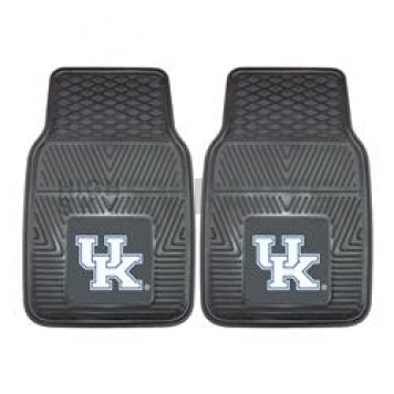 Fan Mat Floor Mat - Universal Fit Black Vinyl Set of 2 - 8784