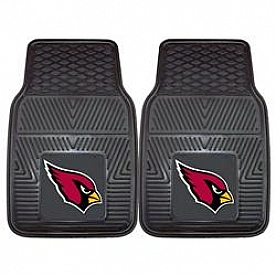 Fan Mat Floor Mat - Universal Fit Black Vinyl Set of 2 - 8883
