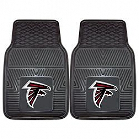 Fan Mat Floor Mat - Universal Fit Black Vinyl Set of 2 - 8885