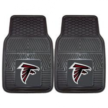 Fan Mat Floor Mat - Universal Fit Black Vinyl Set of 2 - 8885