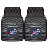 Fan Mat Floor Mat - Universal Fit Black Vinyl Set of 2 - 8887