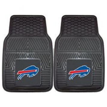 Fan Mat Floor Mat - Universal Fit Black Vinyl Set of 2 - 8887