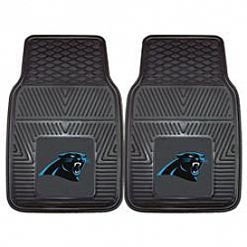 Fan Mat Floor Mat - Universal Fit Black Vinyl Set of 2 - 8889