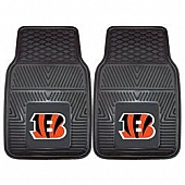 Fan Mat Floor Mat - Universal Fit Black Vinyl Set of 2 - 8891