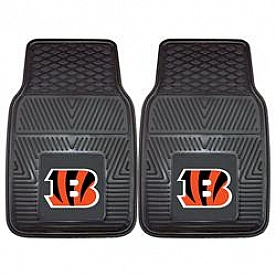 Fan Mat Floor Mat - Universal Fit Black Vinyl Set of 2 - 8891