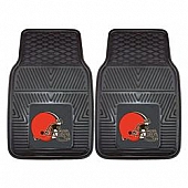 Fan Mat Floor Mat - Universal Fit Black Vinyl Set of 2 - 8893
