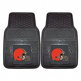 Fan Mat Floor Mat - Universal Fit Black Vinyl Set of 2 - 8893