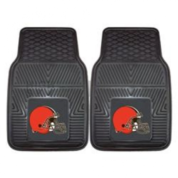 Fan Mat Floor Mat - Universal Fit Black Vinyl Set of 2 - 8893