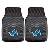 Fan Mat Floor Mat - Universal Fit Black Vinyl Set of 2 - 8895