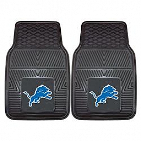 Fan Mat Floor Mat - Universal Fit Black Vinyl Set of 2 - 8895