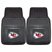 Fan Mat Floor Mat - Universal Fit Black Vinyl Set of 2 - 8899