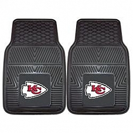 Fan Mat Floor Mat - Universal Fit Black Vinyl Set of 2 - 8899