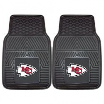 Fan Mat Floor Mat - Universal Fit Black Vinyl Set of 2 - 8899