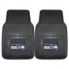 Fan Mat Floor Mat - Universal Fit Black Vinyl Set of 2 - 8904