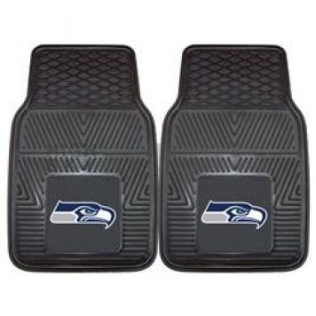 Fan Mat Floor Mat - Universal Fit Black Vinyl Set of 2 - 8904