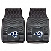 Fan Mat Floor Mat - Universal Fit Black Vinyl Set of 2 - 8906
