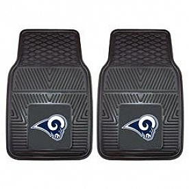 Fan Mat Floor Mat - Universal Fit Black Vinyl Set of 2 - 8906