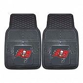 Fan Mat Floor Mat - Universal Fit Black Vinyl Set of 2 - 8908