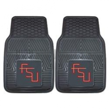 Fan Mat Floor Mat - Universal Fit Black Vinyl Set of 2 - 8910