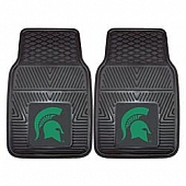 Fan Mat Floor Mat - Universal Fit Black Vinyl Set of 2 - 8918