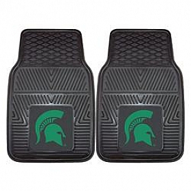 Fan Mat Floor Mat - Universal Fit Black Vinyl Set of 2 - 8918