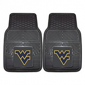 Fan Mat Floor Mat - Universal Fit Black Vinyl Set of 2 - 8924