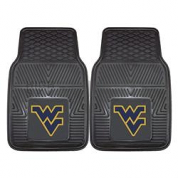 Fan Mat Floor Mat - Universal Fit Black Vinyl Set of 2 - 8924