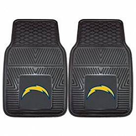 Fan Mat Floor Mat - Universal Fit Black Vinyl Set of 2 - 8933