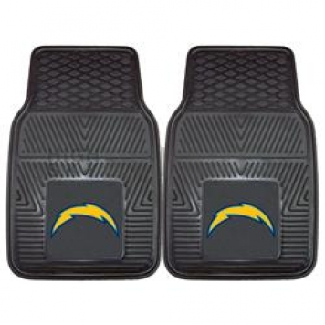 Fan Mat Floor Mat - Universal Fit Black Vinyl Set of 2 - 8933