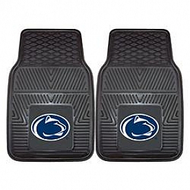 Fan Mat Floor Mat - Universal Fit Black Vinyl Set of 2 - 8957