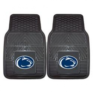 Fan Mat Floor Mat - Universal Fit Black Vinyl Set of 2 - 8957
