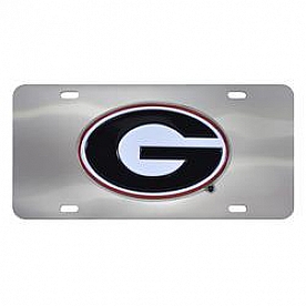 Fan Mat License Plate - University Of Georgia Logo Stainless Steel - 24518
