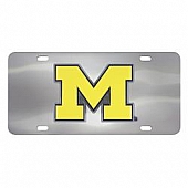 Fan Mat License Plate - University Of Michigan Logo Stainless Steel - 24519