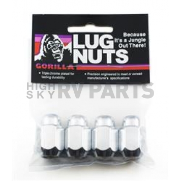 Gorilla Lug Nut 12x1.25 Chrome Plated Pack Of 4 - 71127B